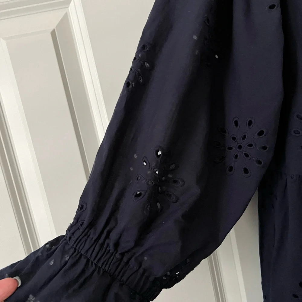 Chico’s Eyelet Off Shoulder Tiered Midi Dress - Picture 6 of 9